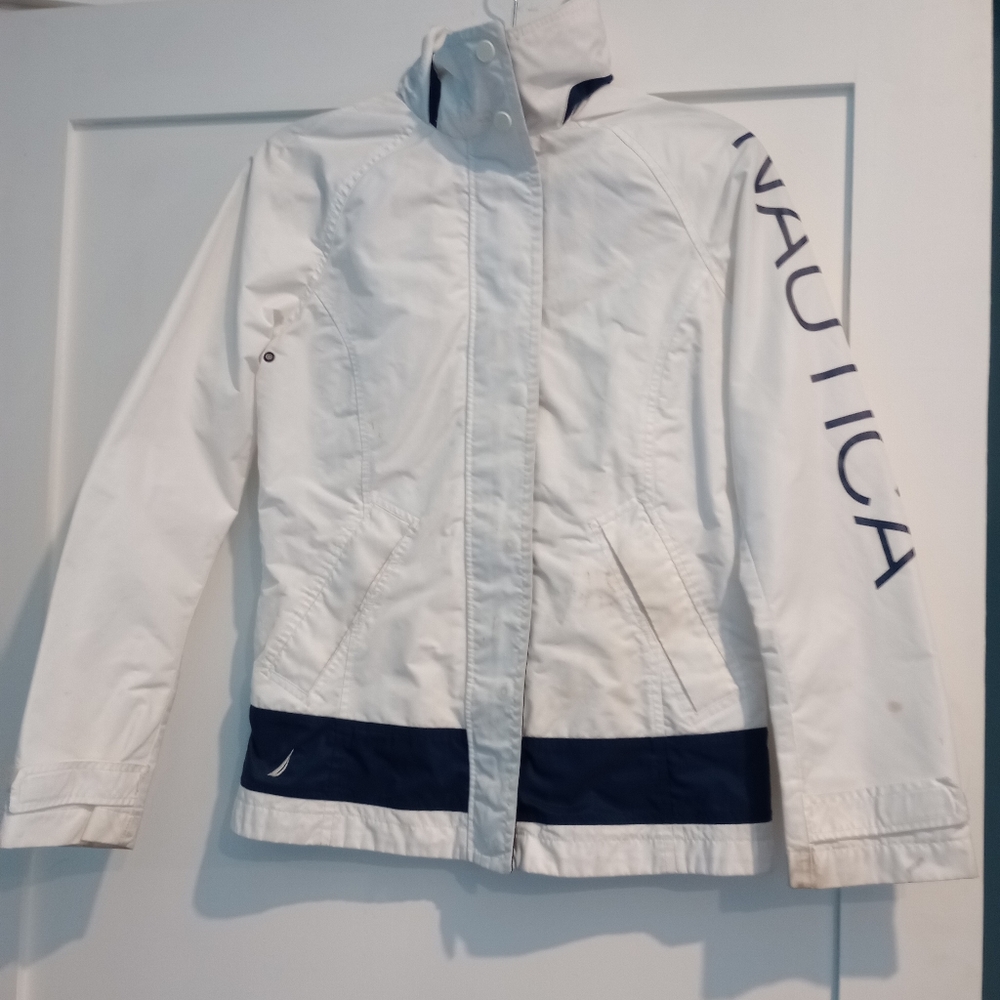 White Nautica rain jacket size small